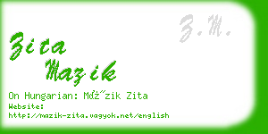 zita mazik business card